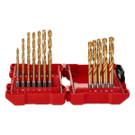 Set 19 burghie metal HSS-G Milwaukee TIN RED HEX