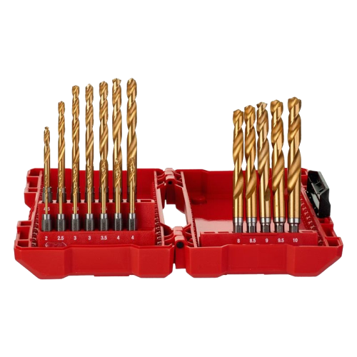 Set 19 burghie metal HSS-G Milwaukee TIN RED HEX