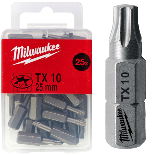 Set 25 biti standard TX10x25mm Milwaukee