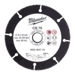 Disc cu carbura pentru lemn/PVC/piatra Milwaukee CB76