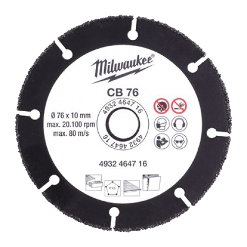 Disc cu carbura pentru lemn/PVC/piatra Milwaukee CB76