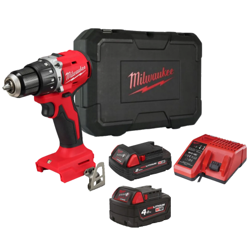 Masina de gaurit cu percutie cu 2 acumulatori 4Ah si 2Ah Milwaukee M18 BLPDRC-422C