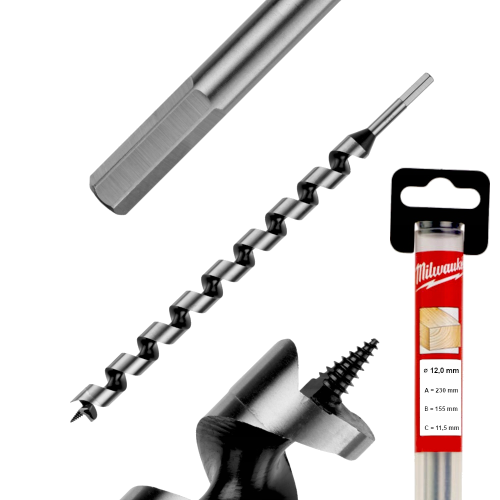 Burghiu de lemn sfredel 12mm Milwaukee