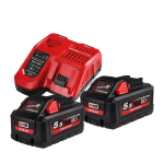 Set 2 acumulatori 18V cu 5.5Ah cu incarcator Milwaukee M18 HNRG-552