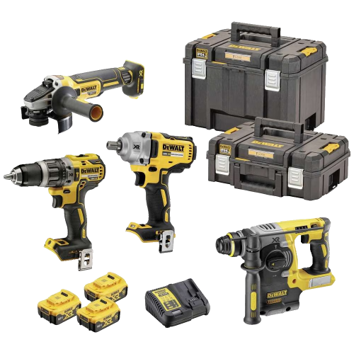 Set 4 scule electrice cu 3 acumulatori Dewalt DCK428P3T