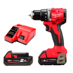 Masina de gaurit fara percutie cu 2 acumulatori 2Ah Milwaukee M18 BLDDRC-202C