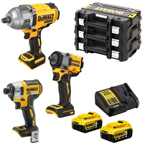 Set 3 scule service auto cu 2 acumulatori DeWalt DCK392P2