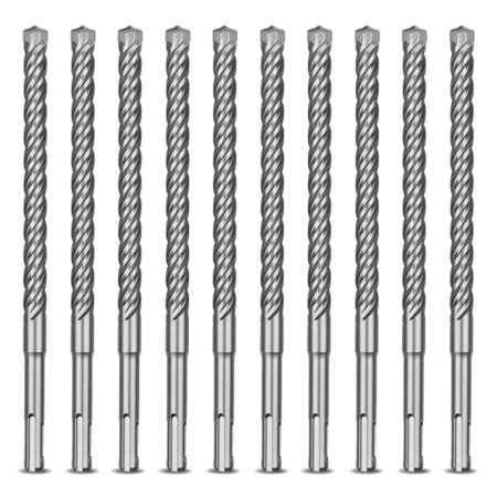 Set 10 Burghie Milwaukee SDS-PLUS Mx4 Ø10x150x215mm