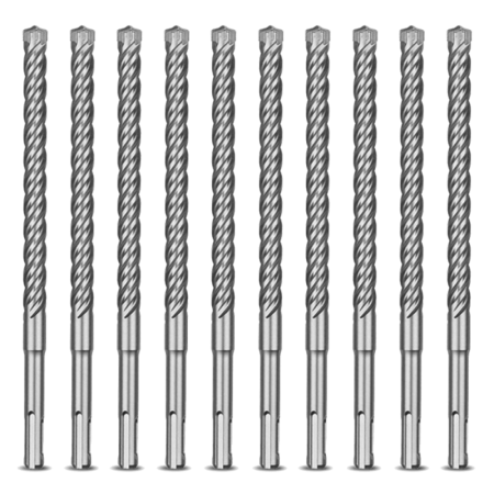 Set 10 Burghie Milwaukee SDS-PLUS Mx4 Ø5.5x50x115mm