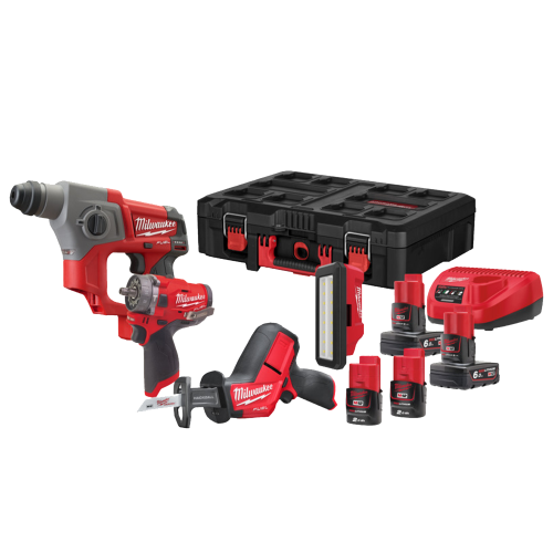 Set 4 scule cu acumulator Milwaukee M12 FPP4C-624P