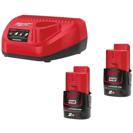 Set incarcator si 2 acumulatori Milwaukee M12 NRG-202