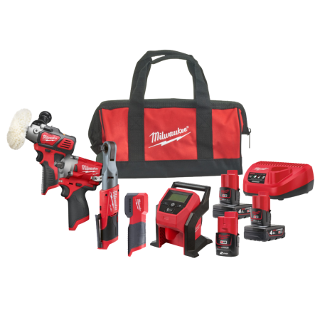 Set 5 scule cu acumulator Milwaukee M12 FPP5A-423B