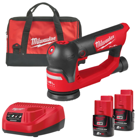 Slefuitor orbital cu 2 acumulatori 2Ah Milwaukee M12 FSDR75-202B