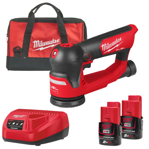 Slefuitor orbital cu 2 acumulatori 2Ah Milwaukee M12 FSDR75-202B